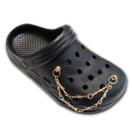 GOLD BARBED WIRE SHOE CHARM CHAIN - Thorn Link CrayCharm (5.25-inches)