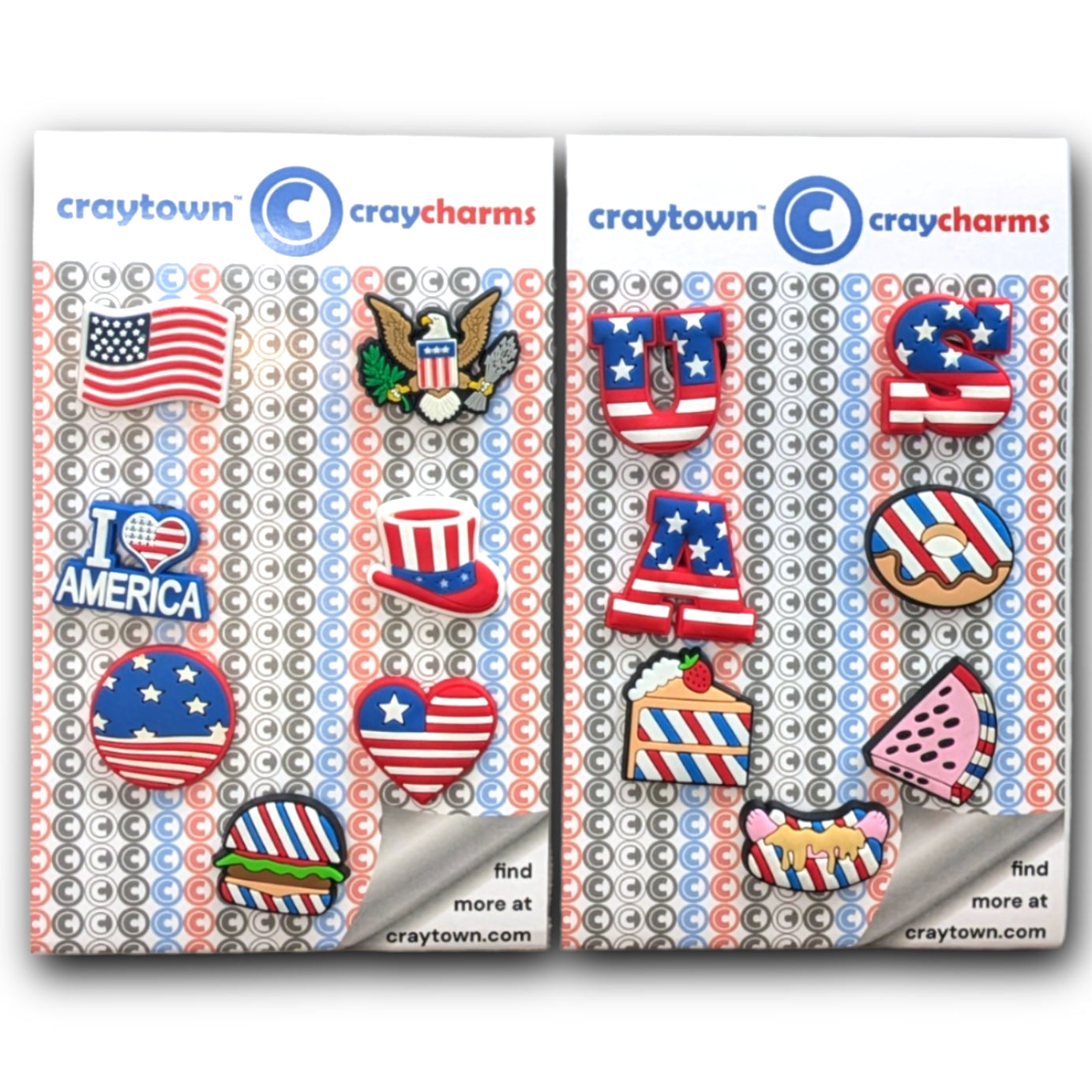 PATRIOTIC SHOE CHARM COLLECTION (Pack of 14) USA American, Complete Set