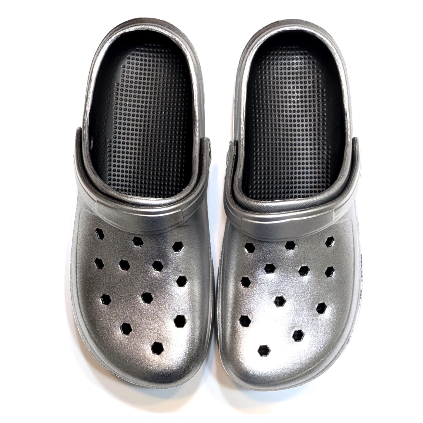 Woman's Silver Clogs, Craytown Brand, Accessories Optional, W7-11.5