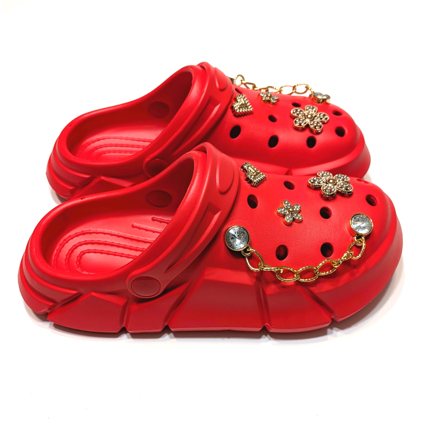 Girl's Red Clogs, Craytown Brand, Accessories Optional, Big Kids' C11-J4
