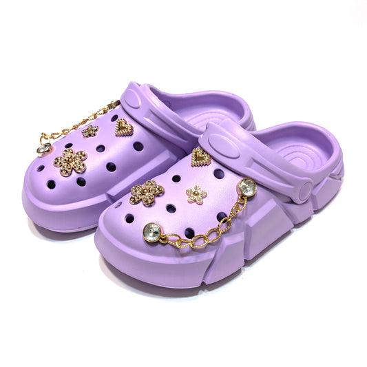 Girl's Purple Clogs, Craytown Brand, Accessories Optional, Big Kids' C11-J4