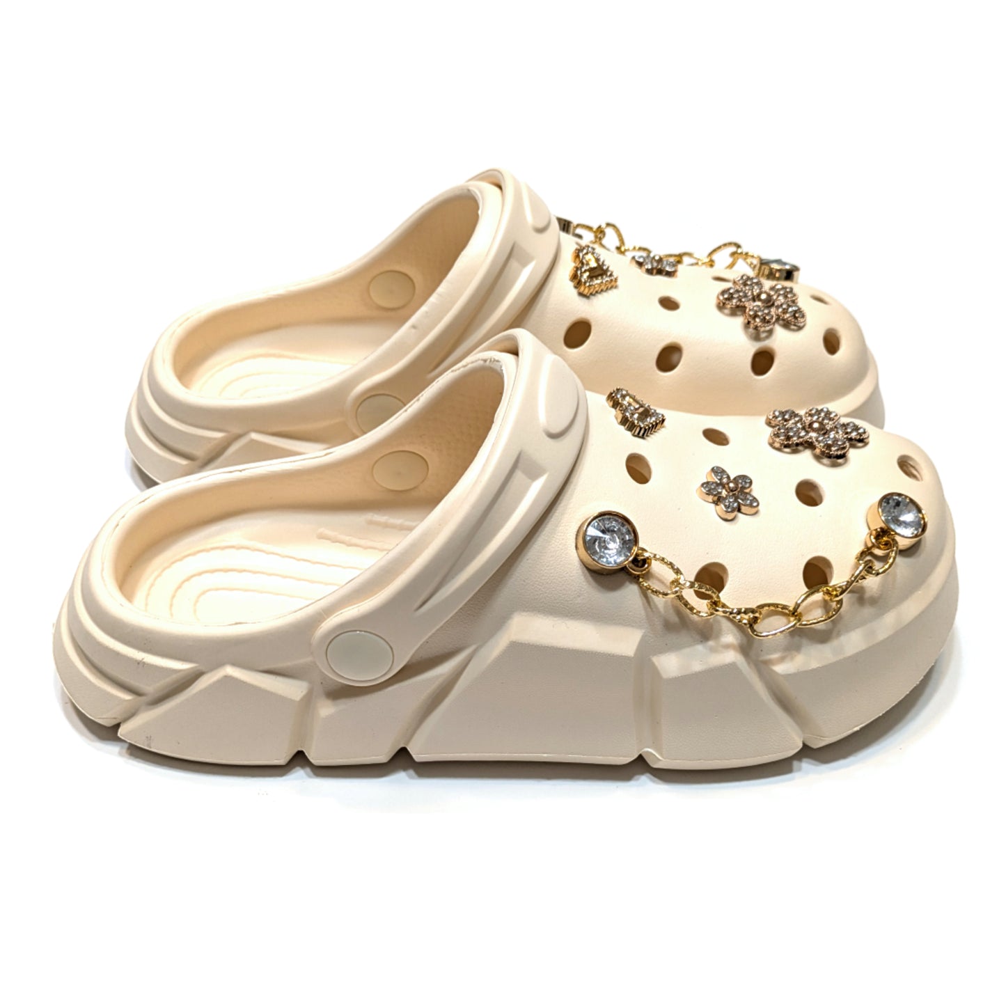Girl's Ivory Clogs, Craytown Brand, Accessories Optional, Big Kids' C11-J4
