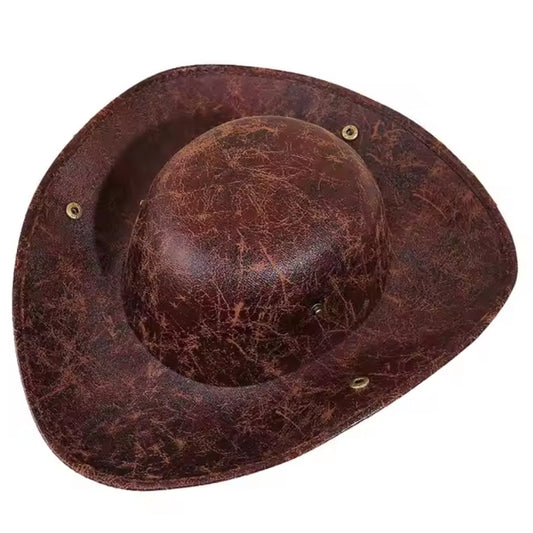 PIRATE HAT Brown Tricorn Faux Leather (Adult Size)