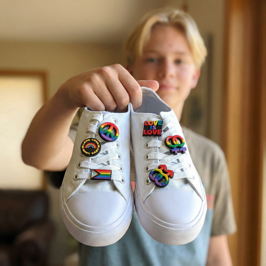 LGBTQ+ SHOE CHARM COLLECTION (Pack of 6) Rainbow Pride, Set of Essentials