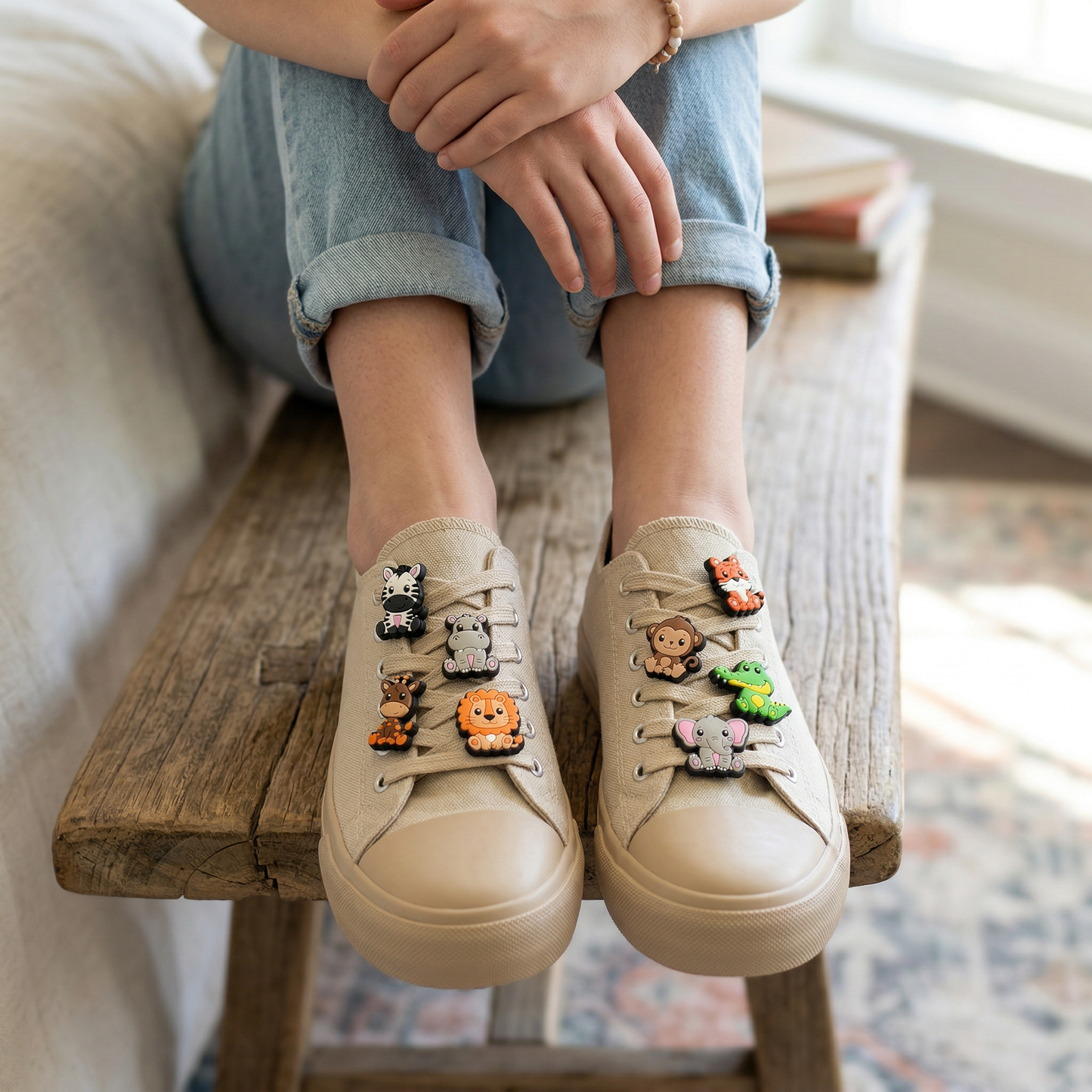 CUTE EXOTIC ANIMAL SHOE CHARM COLLECTION (Pack of 8) Complete Set