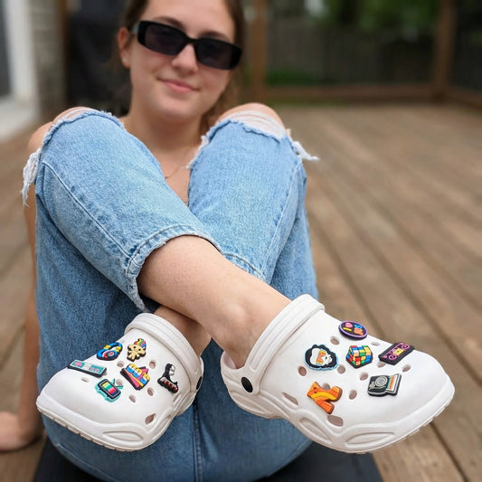 RETRO SHOE CHARM COLLECTION (Pack of 14) 80's & 90's Nostalgia, Complete Set