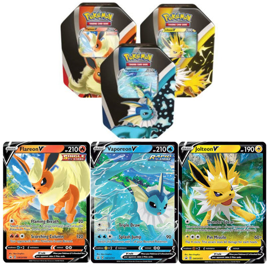 Pokemon TCG: Evolving Skies (SWSH07) Eevee Evolutions Tin Set of 3