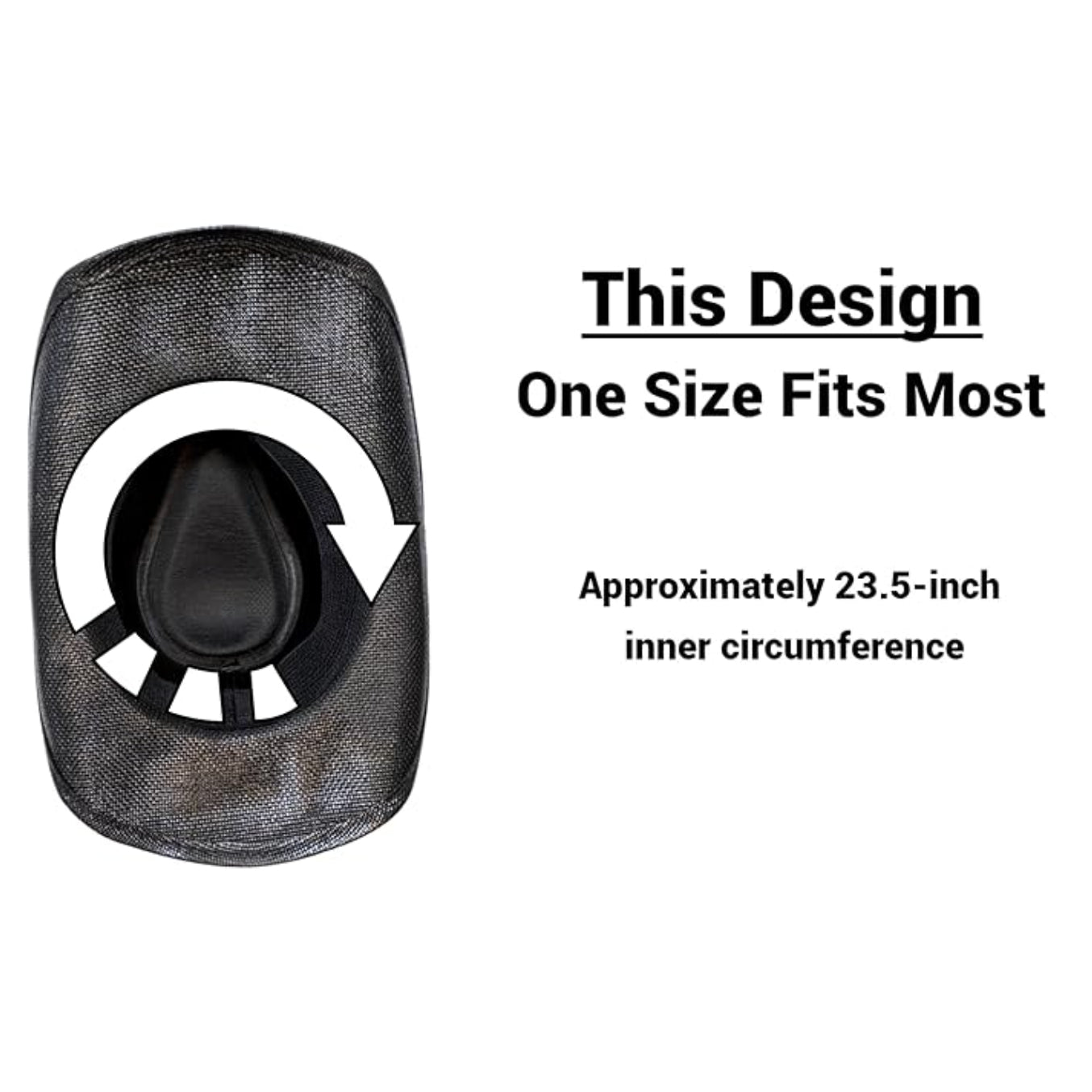 STRAW COWBOY HAT - Black with Longhorn Accent Band (Adult Size)