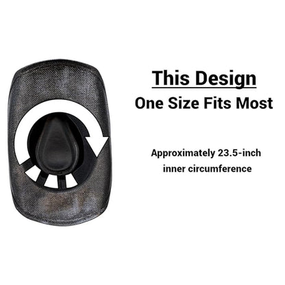 STRAW COWBOY HAT - Black with Longhorn Accent Band (Adult Size)