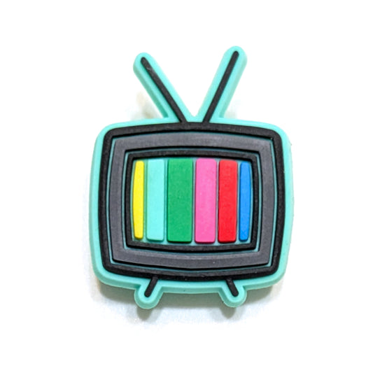 TELEVISON WITH COLOR BARS - Single Shoe Charm From The Retro Collection