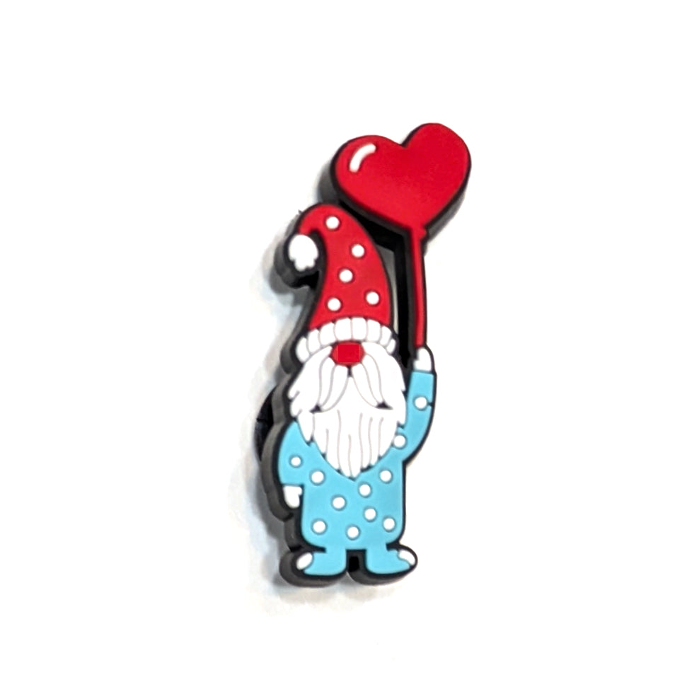 POLKA-DOTTED GNOME WITH BALLOON - Single Shoe Charm From The Romantic Gnome Collection