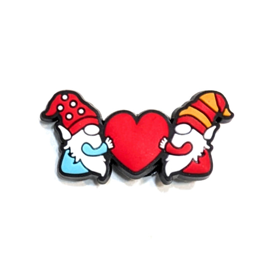 TWO GNOMES, ONE HEART - Single Shoe Charm From The Romantic Gnome Collection