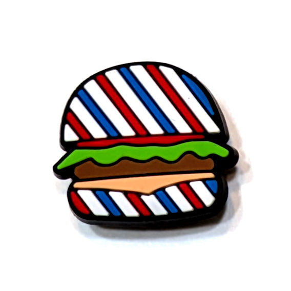 STRIPED BURGER - Single Shoe Charm From The Patriotic Collection