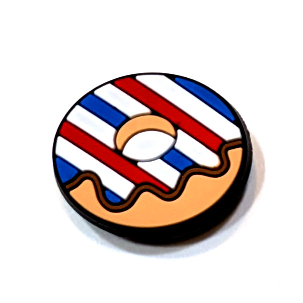 STRIPED DONUT - Single Shoe Charm From The Patriotic Collection
