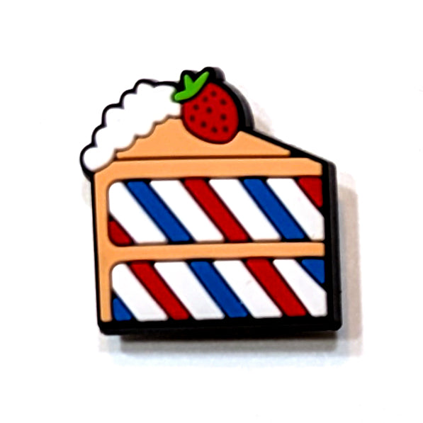 STRIPED CAKE - Single Shoe Charm From The Patriotic Collection