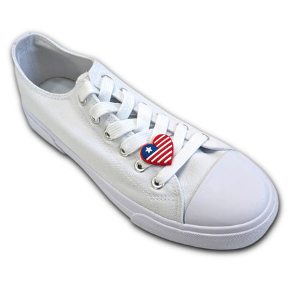 AMERICAN FLAG HEART - Single Shoe Charm From The Patriotic Collection