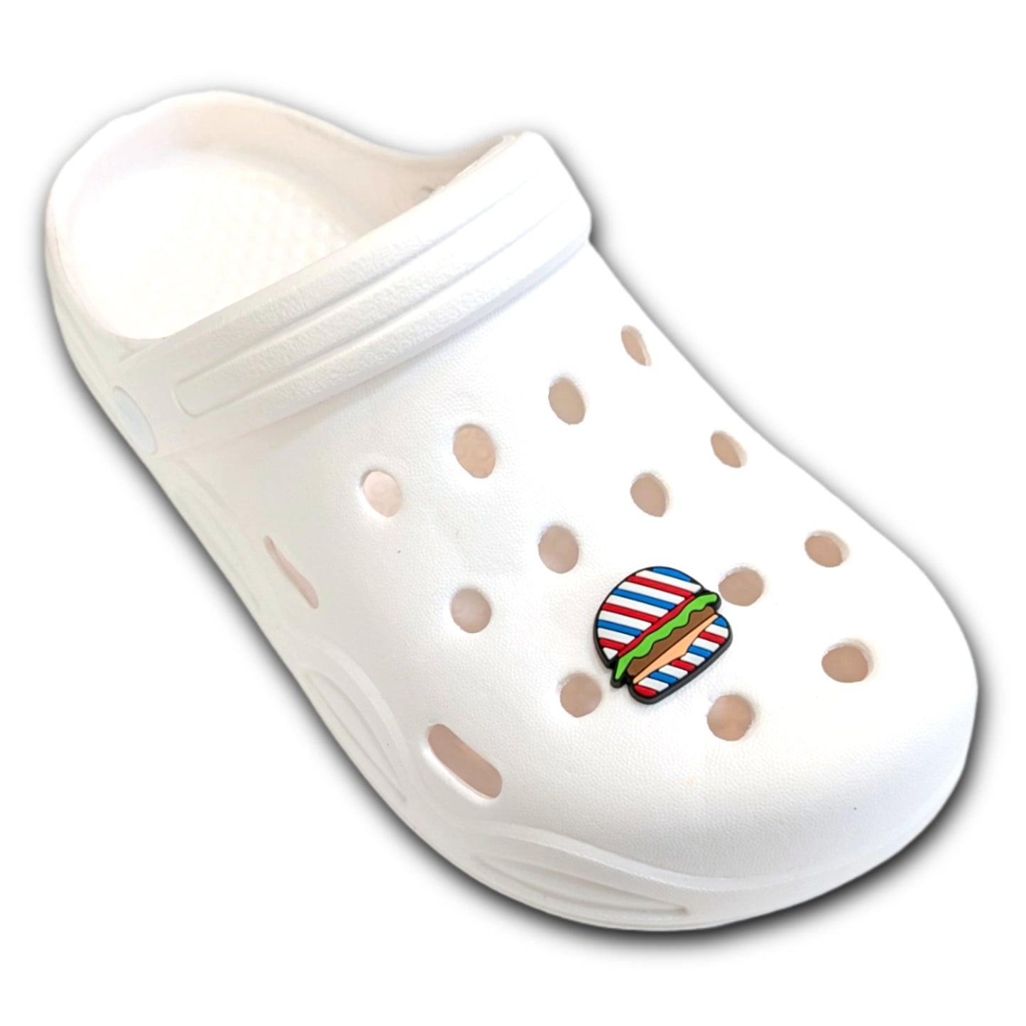 STRIPED BURGER - Single Shoe Charm From The Patriotic Collection
