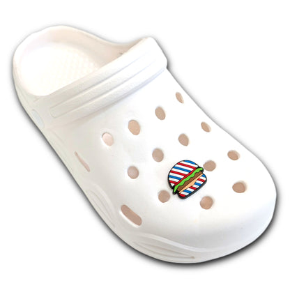 STRIPED BURGER - Single Shoe Charm From The Patriotic Collection