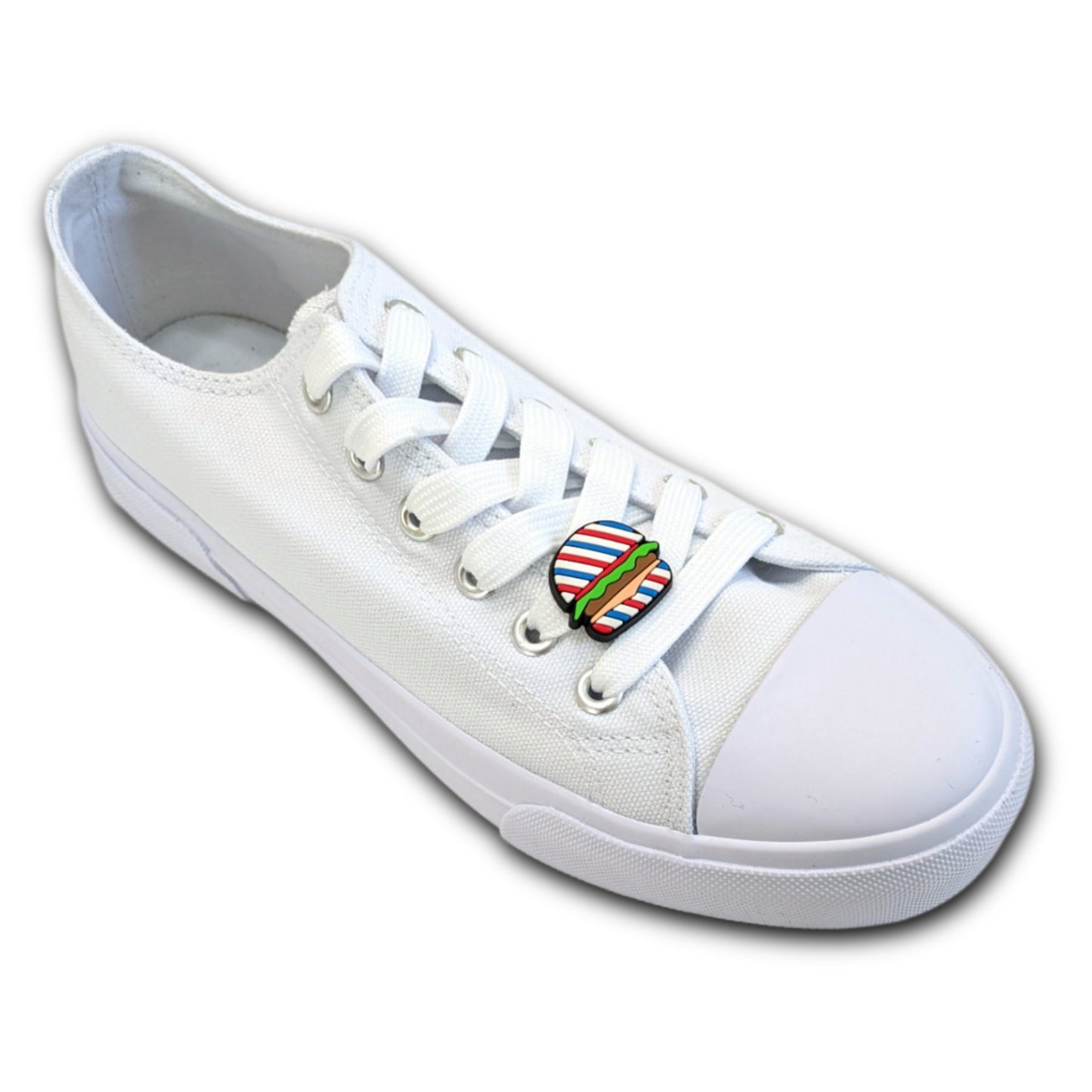STRIPED BURGER - Single Shoe Charm From The Patriotic Collection