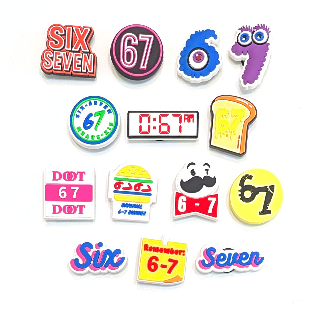 THE SIX-SEVEN SHOE CHARM COLLECTION (Pack of 14) 6-7, Complete Set