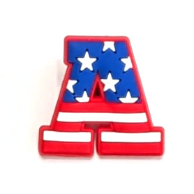 AMERICAN FLAG "A" - Single Shoe Charm From The Patriotic Collection