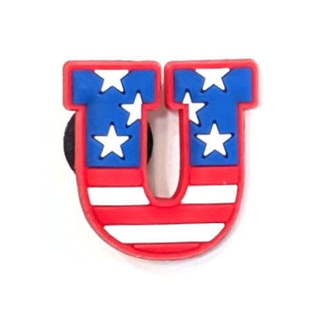 AMERICAN FLAG "U" - Single Shoe Charm From The Patriotic Collection