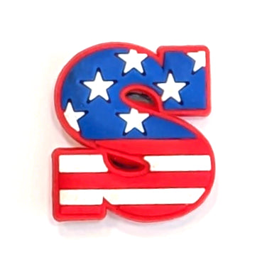 AMERICAN FLAG "S" - Single Shoe Charm From The Patriotic Collection