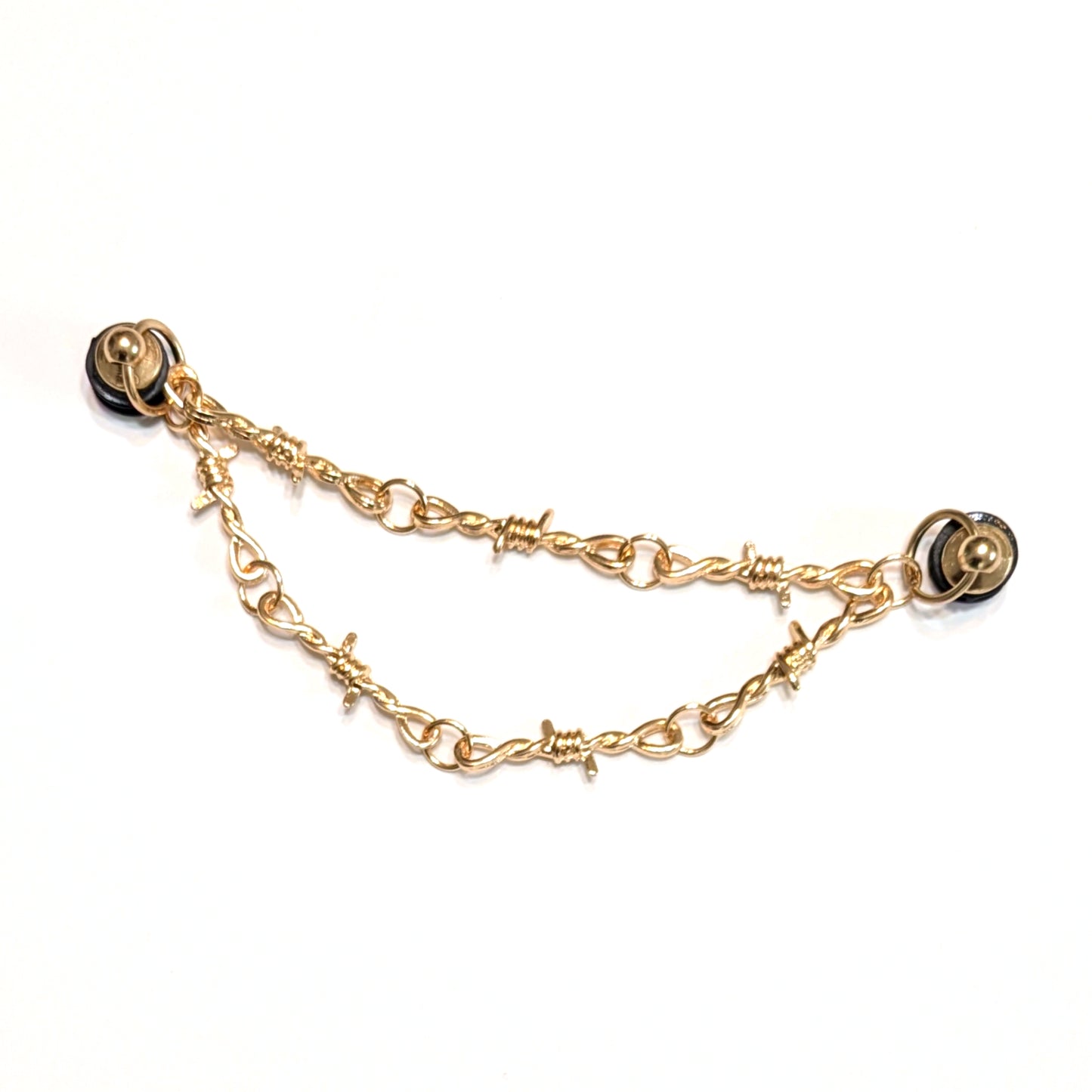 GOLD BARBED WIRE SHOE CHARM CHAIN - Thorn Link CrayCharm (5.25-inches)