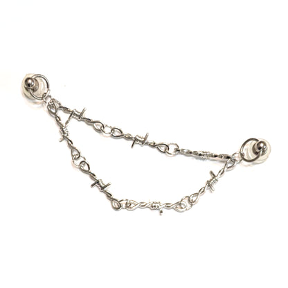 SILVER BARBED WIRE SHOE CHARM CHAIN - Thorn Link CrayCharm (5.25-inches)