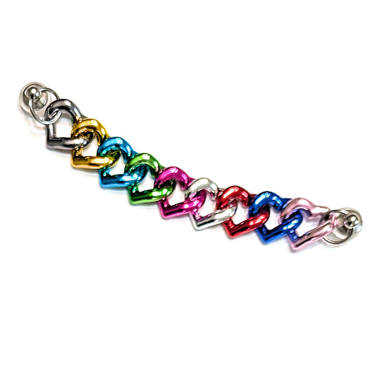 COLORFUL HEART SHOE CHARM CHAIN - Acrylic Link CrayCharm (5-inches)