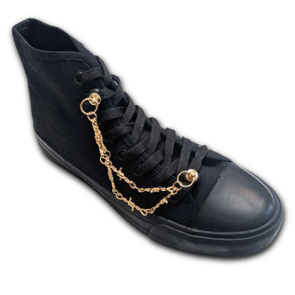 GOLD BARBED WIRE SHOE CHARM CHAIN - Thorn Link CrayCharm (5.25-inches)