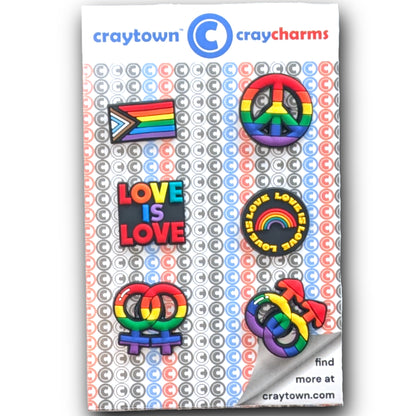 LGBTQ+ SHOE CHARM COLLECTION (Pack of 6) Rainbow Pride, Set of Essentials