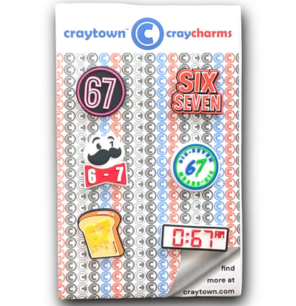 THE SIX-SEVEN SHOE CHARM COLLECTION (Pack of 6) 6-7, Set of Essentials