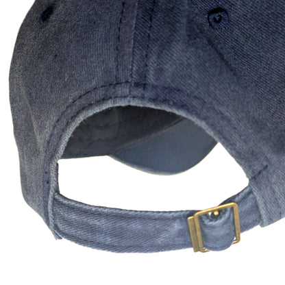 DALLAS DISTRESSED BASEBALL HAT, Navy Blue, Embroidered Cap, Adjustable Size (Adult)