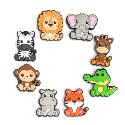 CUTE EXOTIC ANIMAL SHOE CHARM COLLECTION (Pack of 8) Complete Set