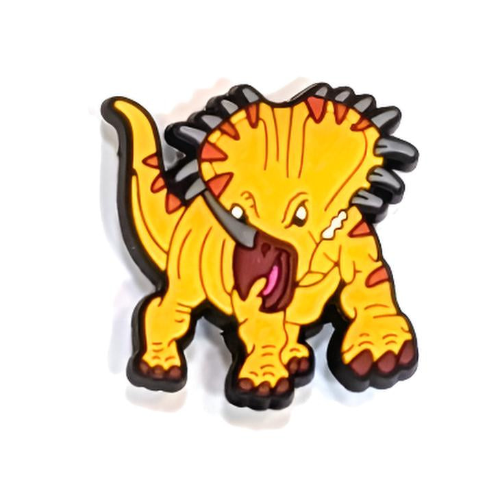 YELLOW TRICERATOPS - Single Shoe Charm From The Colorful Dinosaur Collection