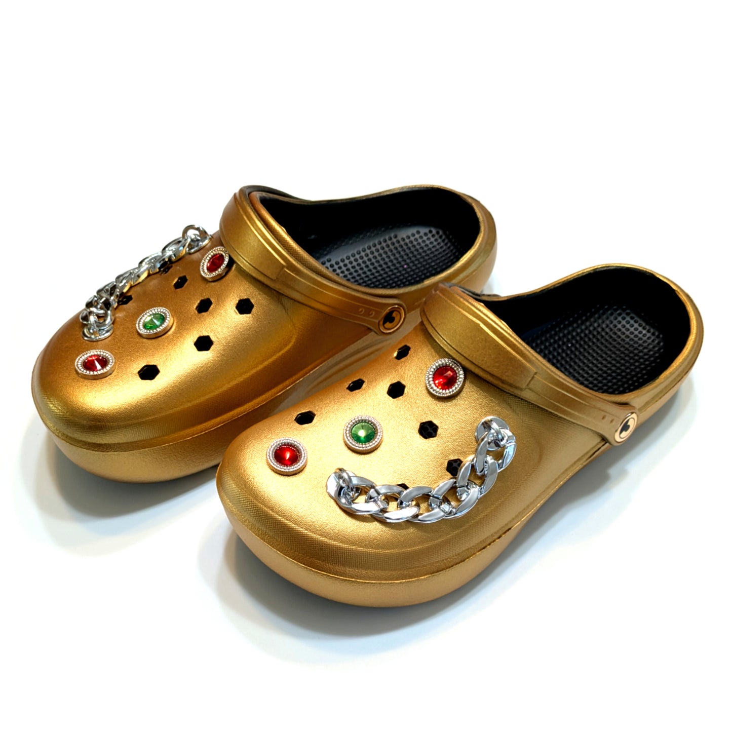 Woman's Gold Clogs, Craytown Brand, Accessories Optional, W7-11.5