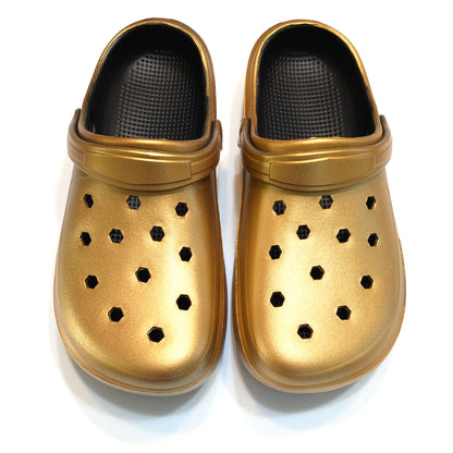 Woman's Gold Clogs, Craytown Brand, Accessories Optional, W7-11.5