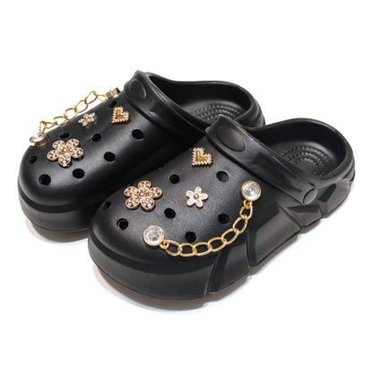 Girl's Black Clogs, Craytown Brand, Accessories Optional, Big Kids' C11-J4