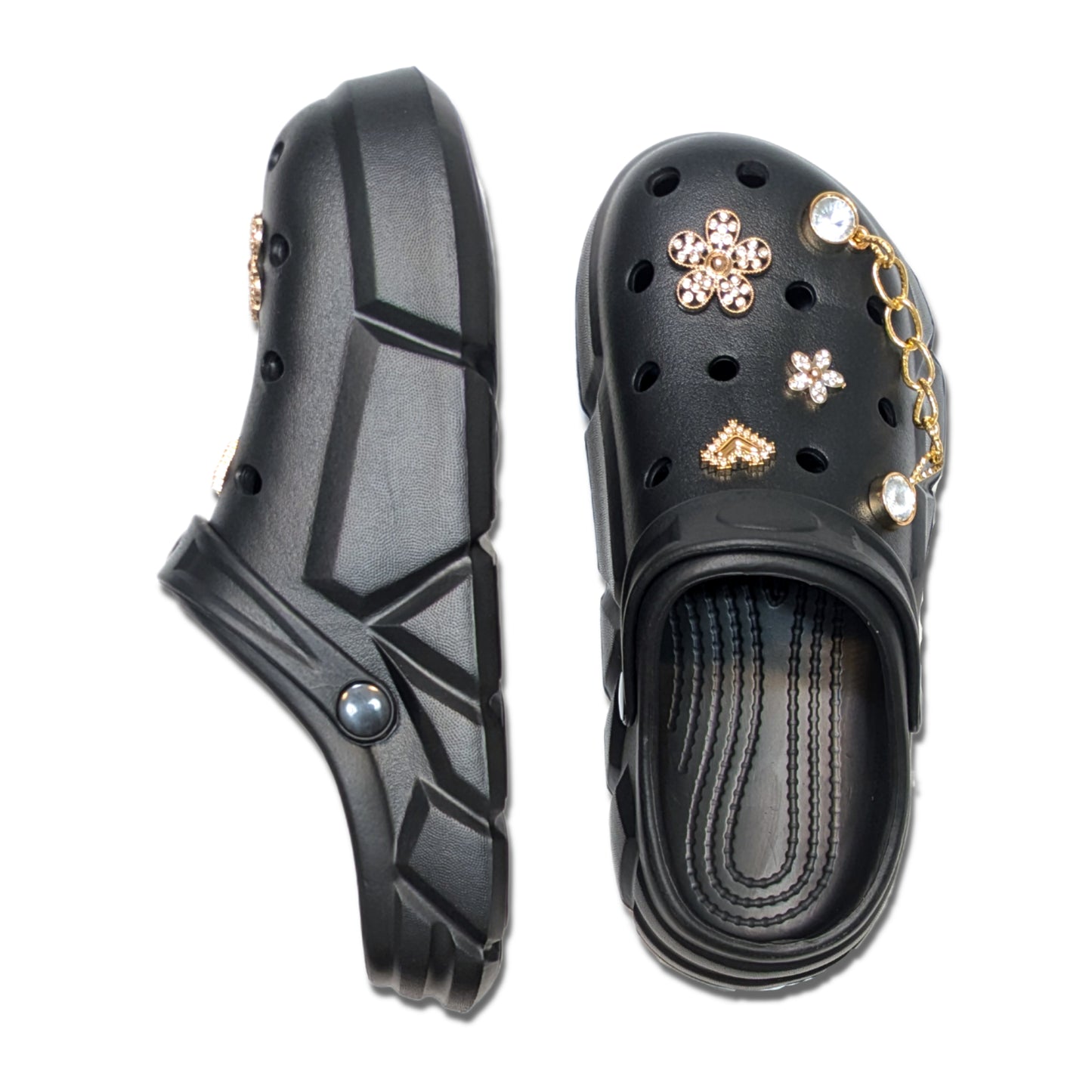 Girl's Black Clogs, Craytown Brand, Accessories Optional, Big Kids' C11-J4