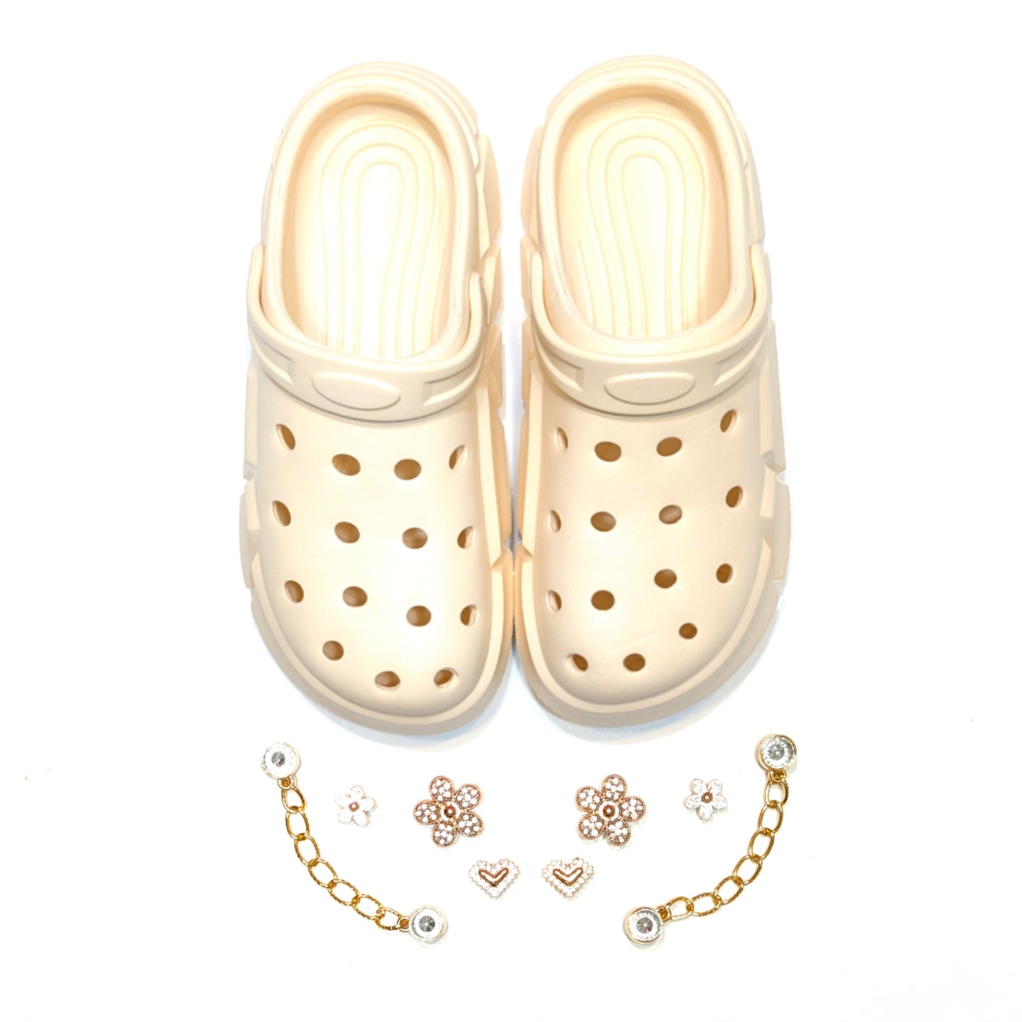 Girl's Ivory Clogs, Craytown Brand, Accessories Optional, Big Kids' C11-J4