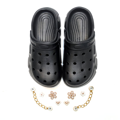 Girl's Black Clogs, Craytown Brand, Accessories Optional, Big Kids' C11-J4