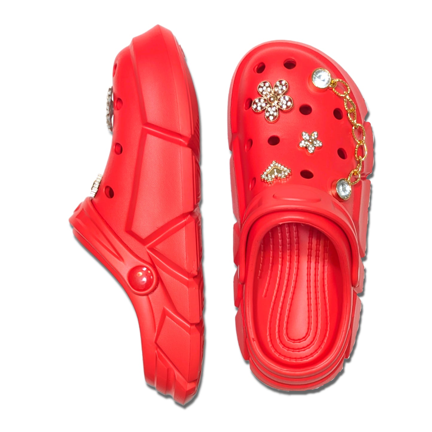 Girl's Red Clogs, Craytown Brand, Accessories Optional, Big Kids' C11-J4