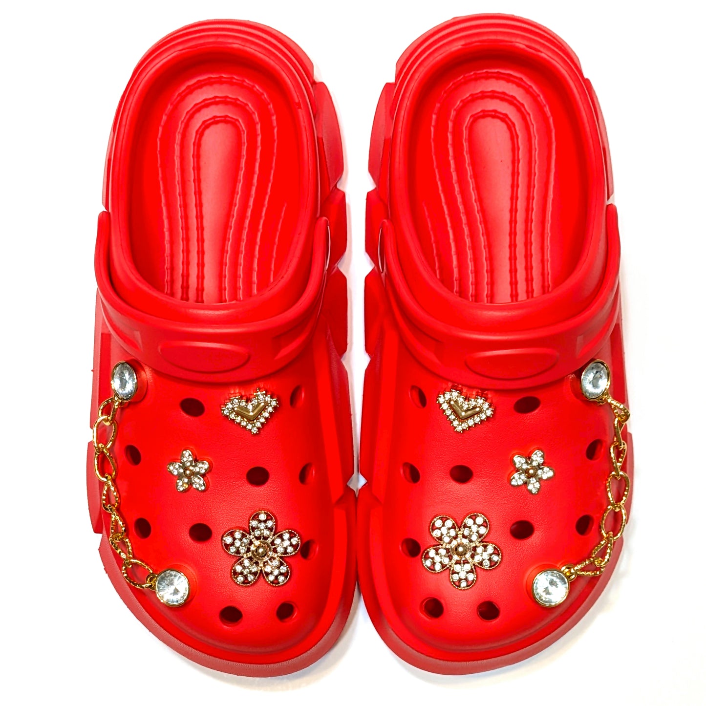 Girl's Red Clogs, Craytown Brand, Accessories Optional, Big Kids' C11-J4