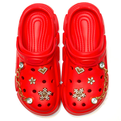 Girl's Red Clogs, Craytown Brand, Accessories Optional, Big Kids' C11-J4