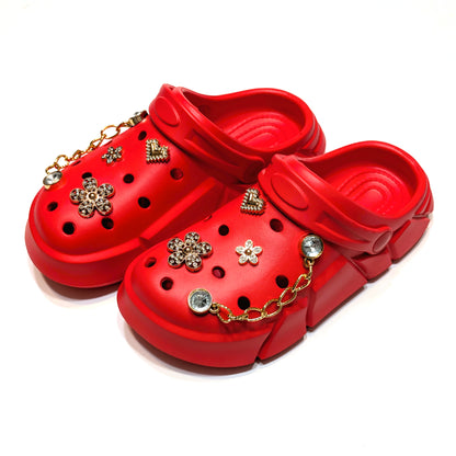 Girl's Red Clogs, Craytown Brand, Accessories Optional, Big Kids' C11-J4