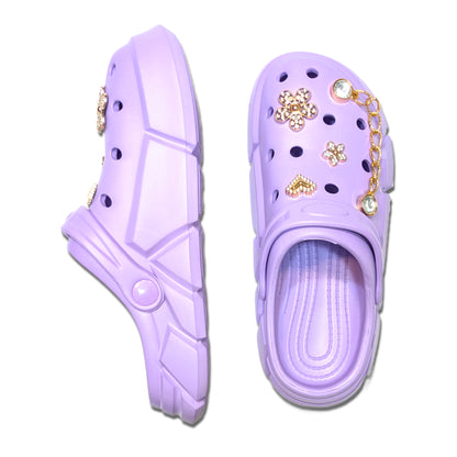 Girl's Purple Clogs, Craytown Brand, Accessories Optional, Big Kids' C11-J4