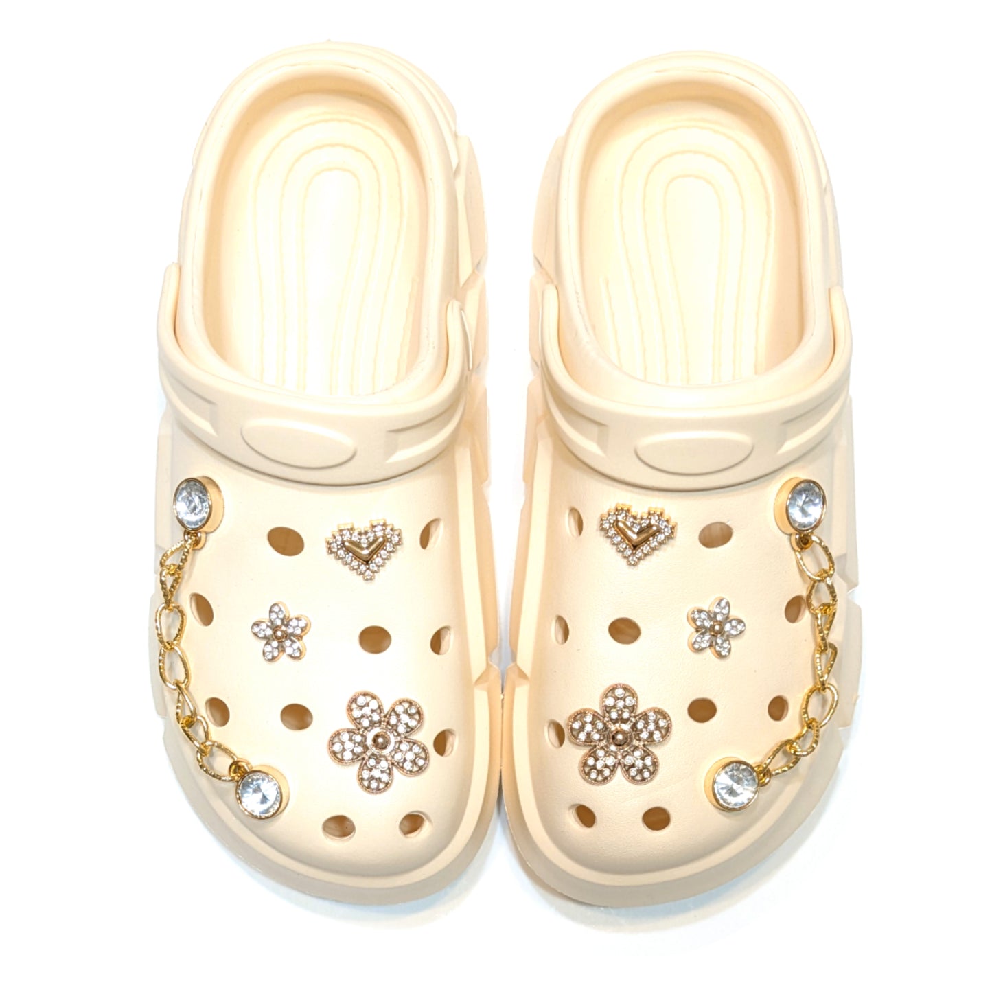 Girl's Ivory Clogs, Craytown Brand, Accessories Optional, Big Kids' C11-J4