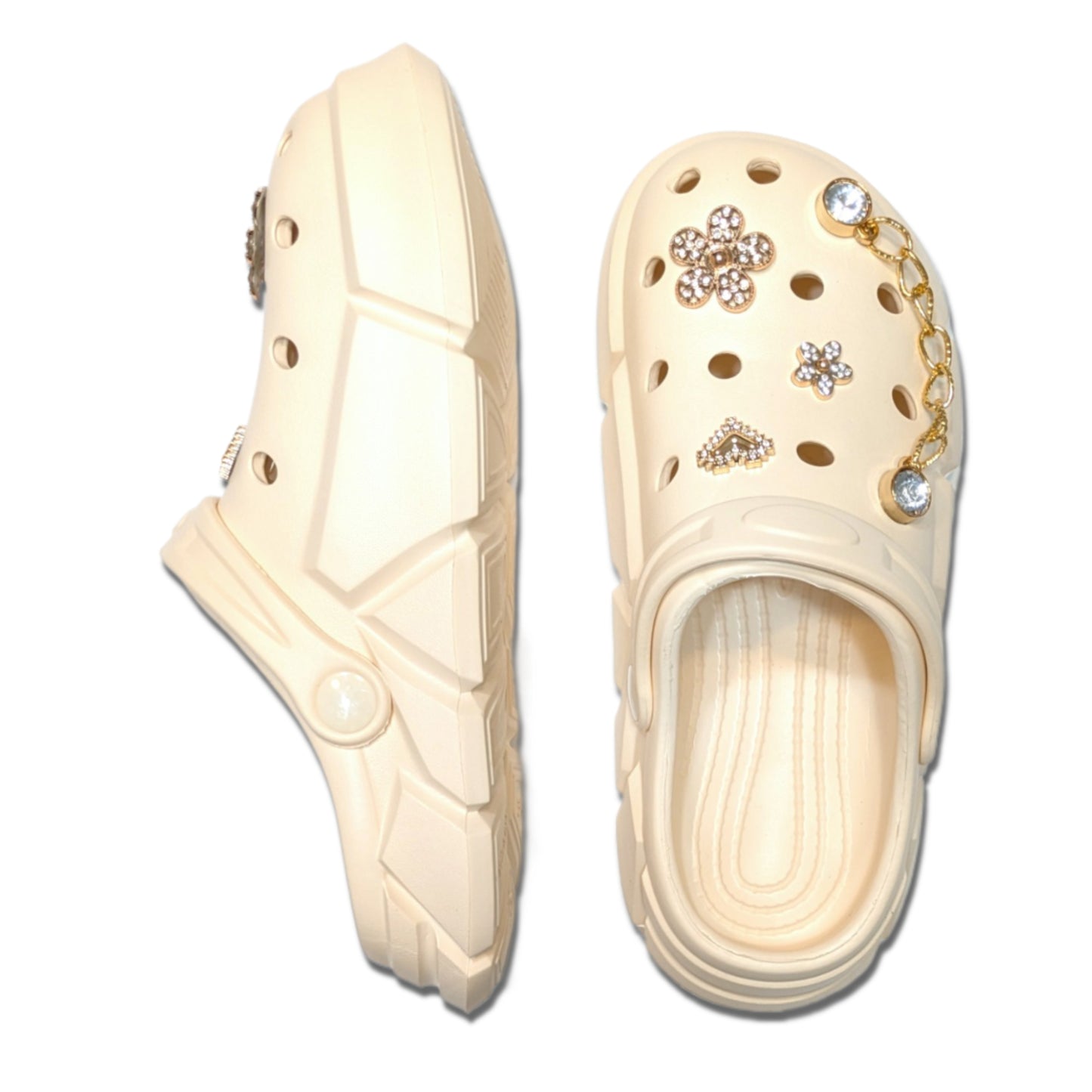 Girl's Ivory Clogs, Craytown Brand, Accessories Optional, Big Kids' C11-J4