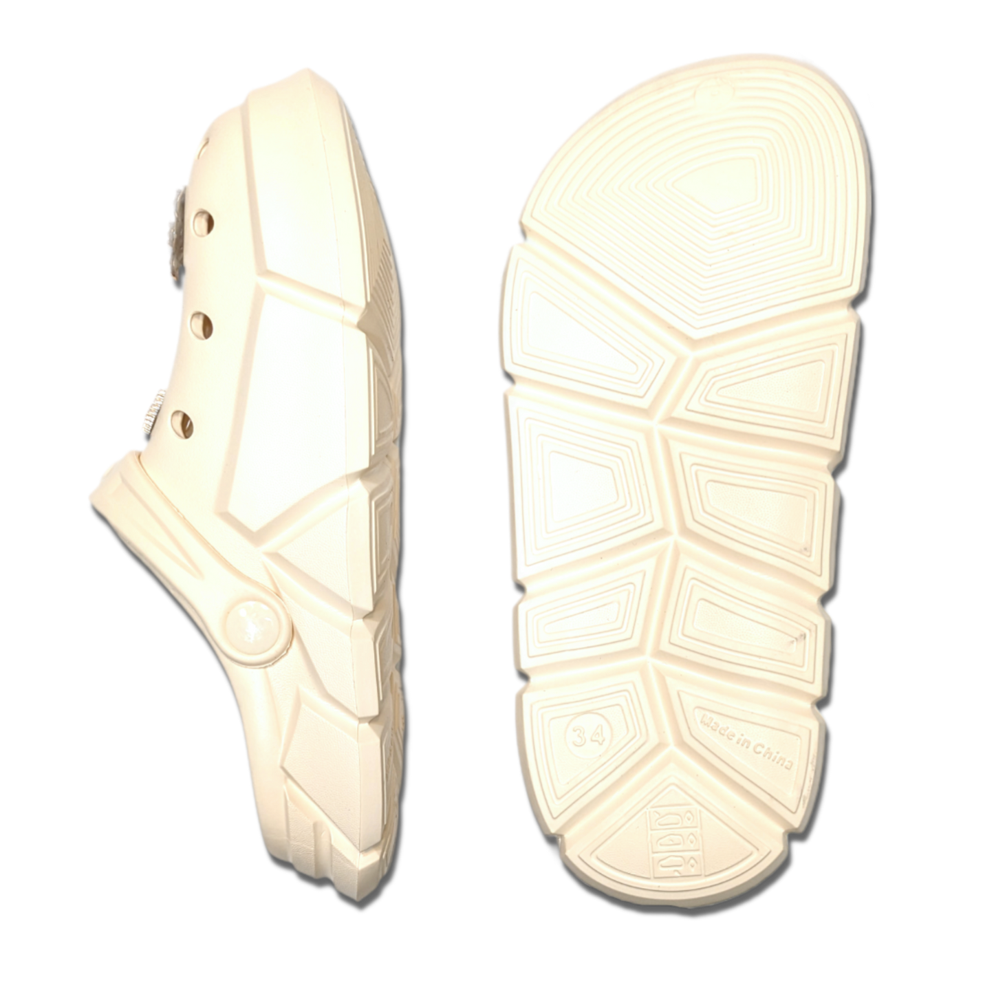 Girl's Ivory Clogs, Craytown Brand, Accessories Optional, Big Kids' C11-J4